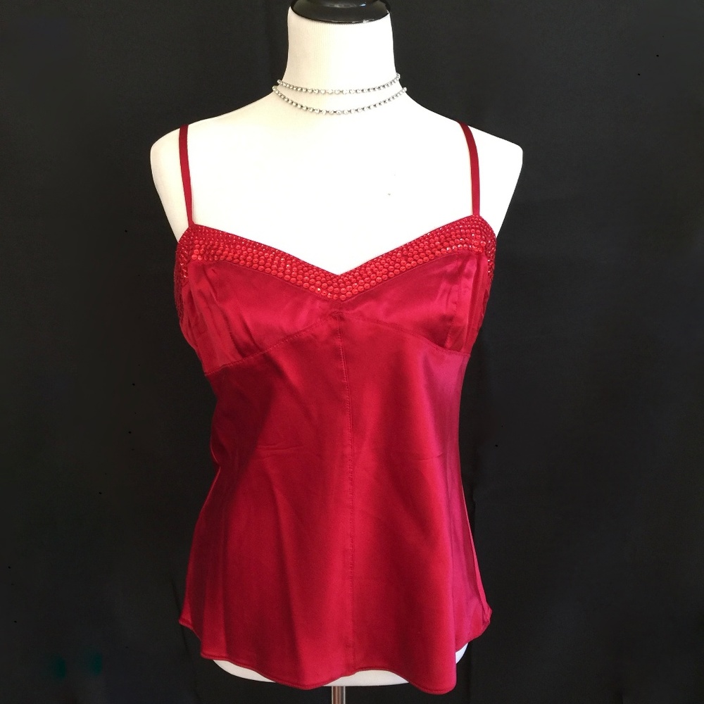 Red Silk Holiday Camisole Express L